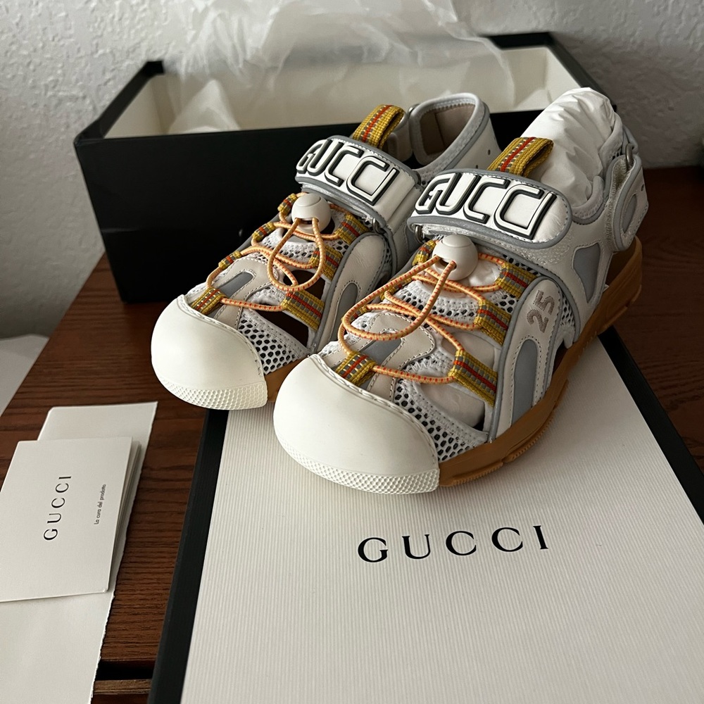 Gucci Leather & Mesh Sandal